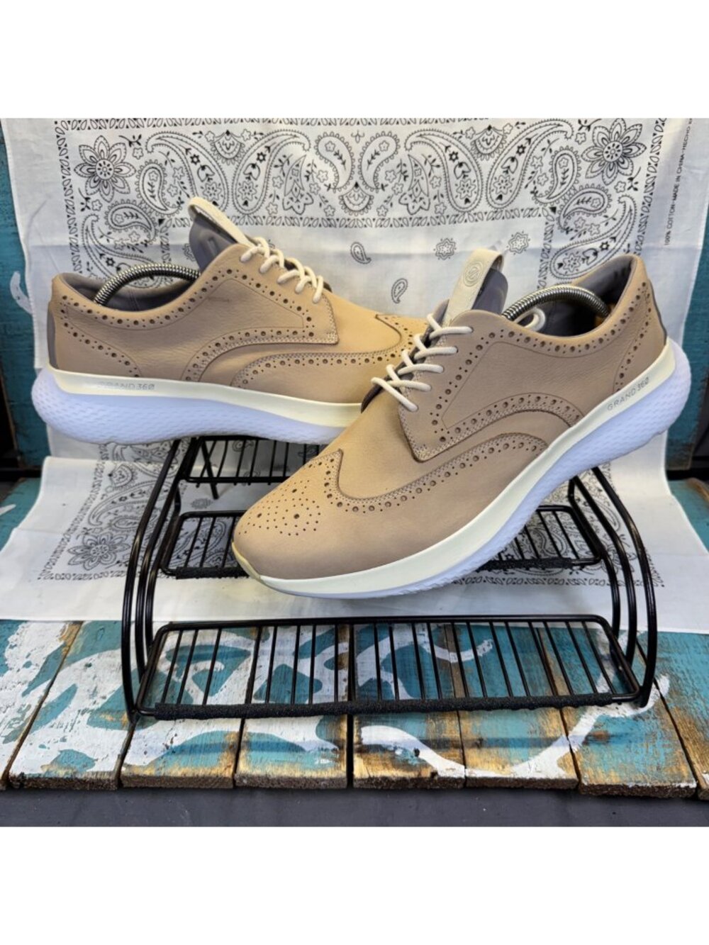 Cole Haan Zerogrand Changepace Mens 13 Wingtip Birch Nubuck C35821 MSRP 144.00